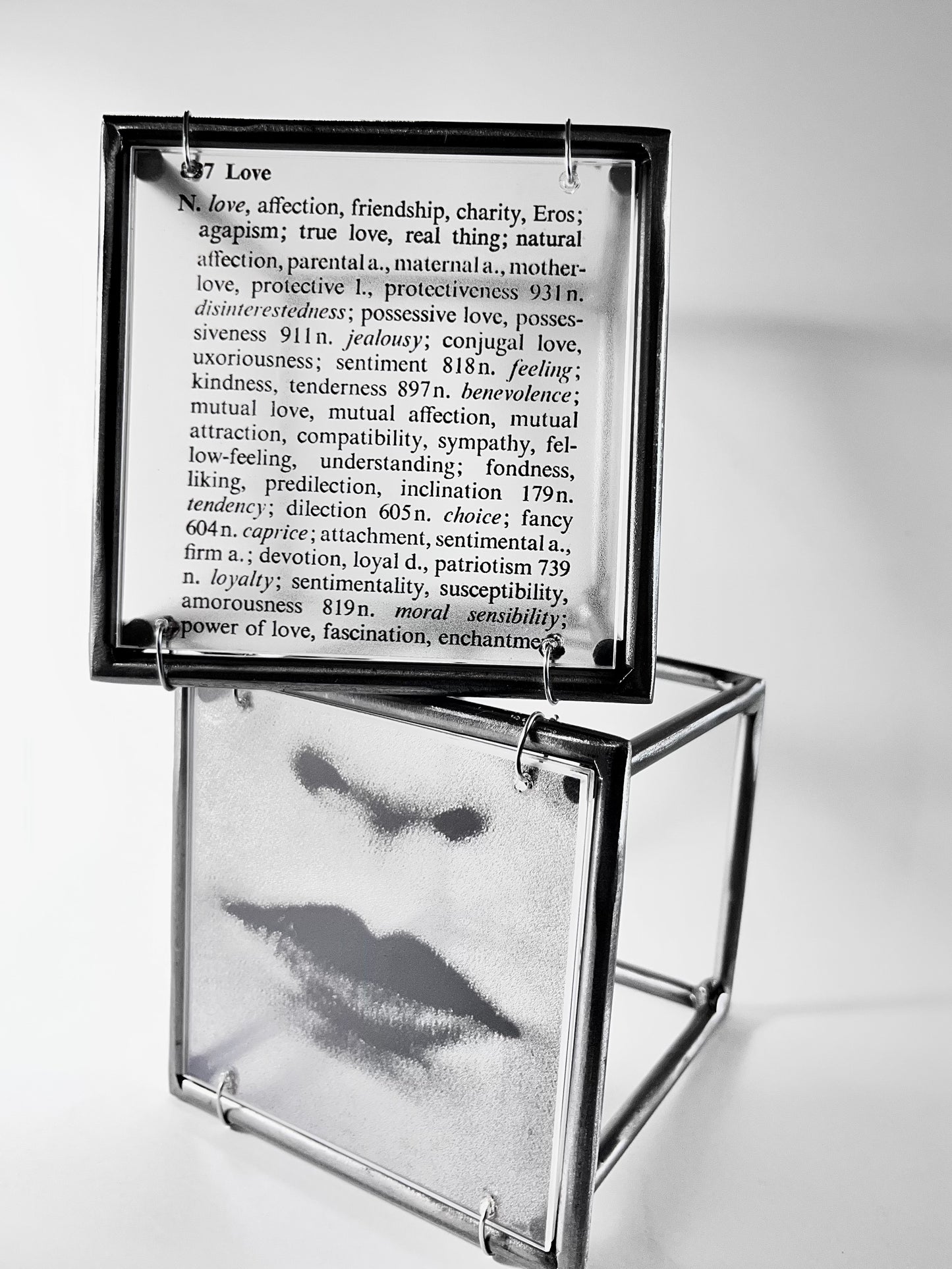 Lips and Love Thesaurus Steel Cube Wall Sculptures Set of 2