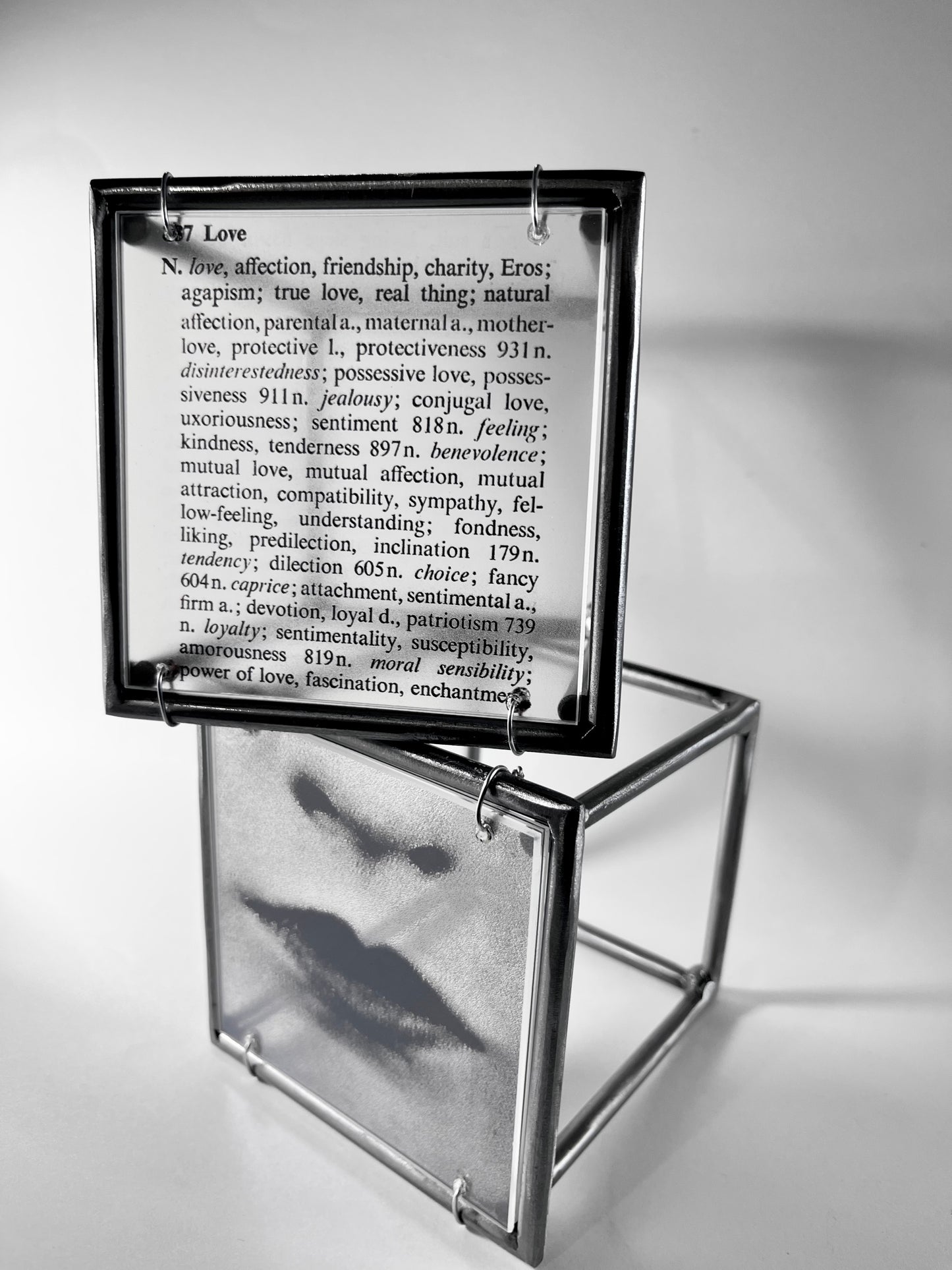 Lips and Love Thesaurus Steel Cube Wall Sculptures Set of 2