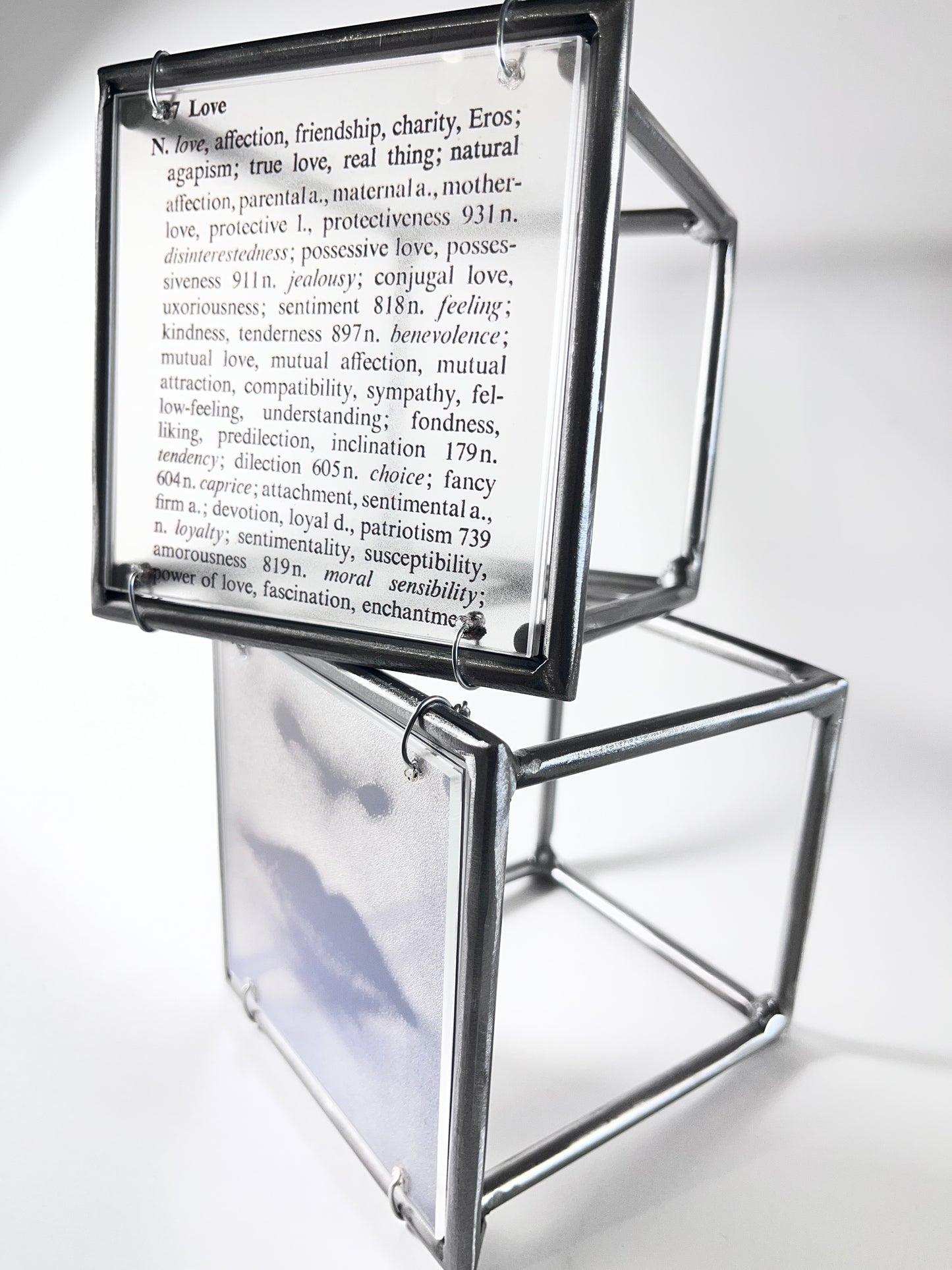 Lips and Love Thesaurus Steel Cube Wall Sculptures Set of 2