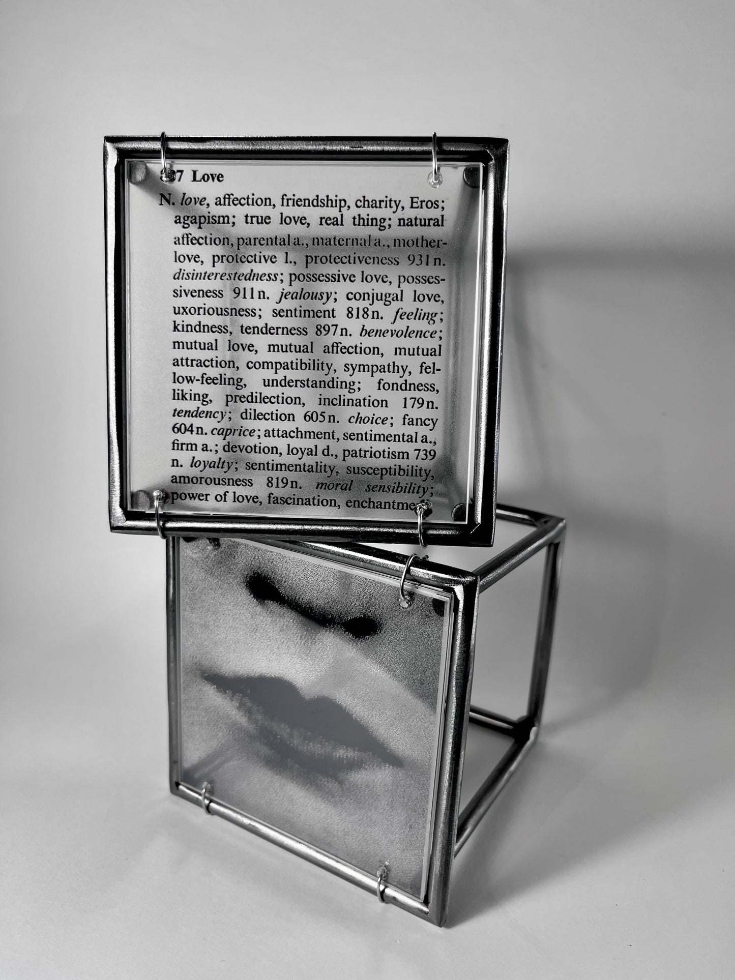 Lips and Love Thesaurus Steel Cube Wall Sculptures Set of 2