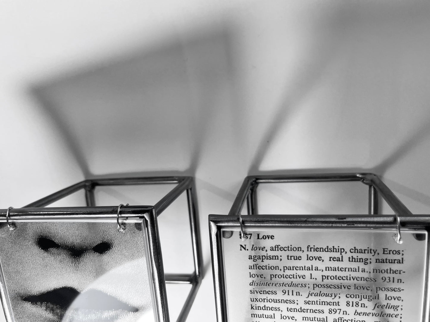 Lips and Love Thesaurus Steel Cube Wall Sculptures Set of 2