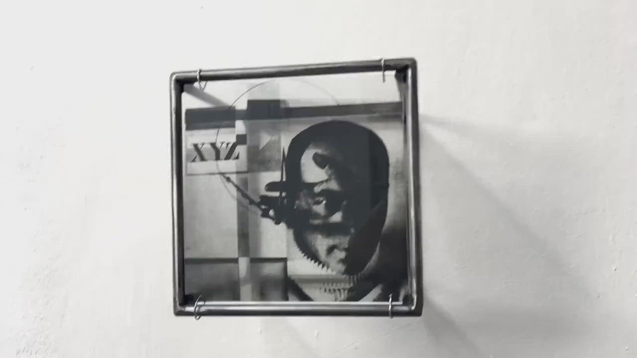 El Lissitzky, self portrait photo collage - Metal art sculpture hand of god symbol