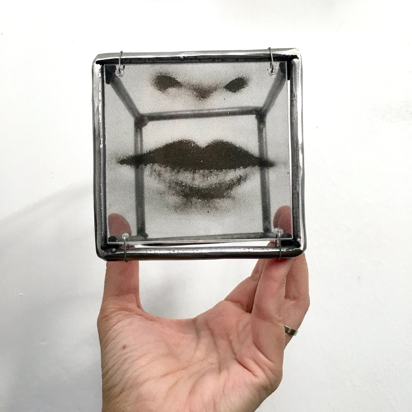 Face art sculpture. Lip art sculpture and eye wall sculpture. Set wall art gift. Metal, elaborated print and plexiglass wall art. - artandshadow