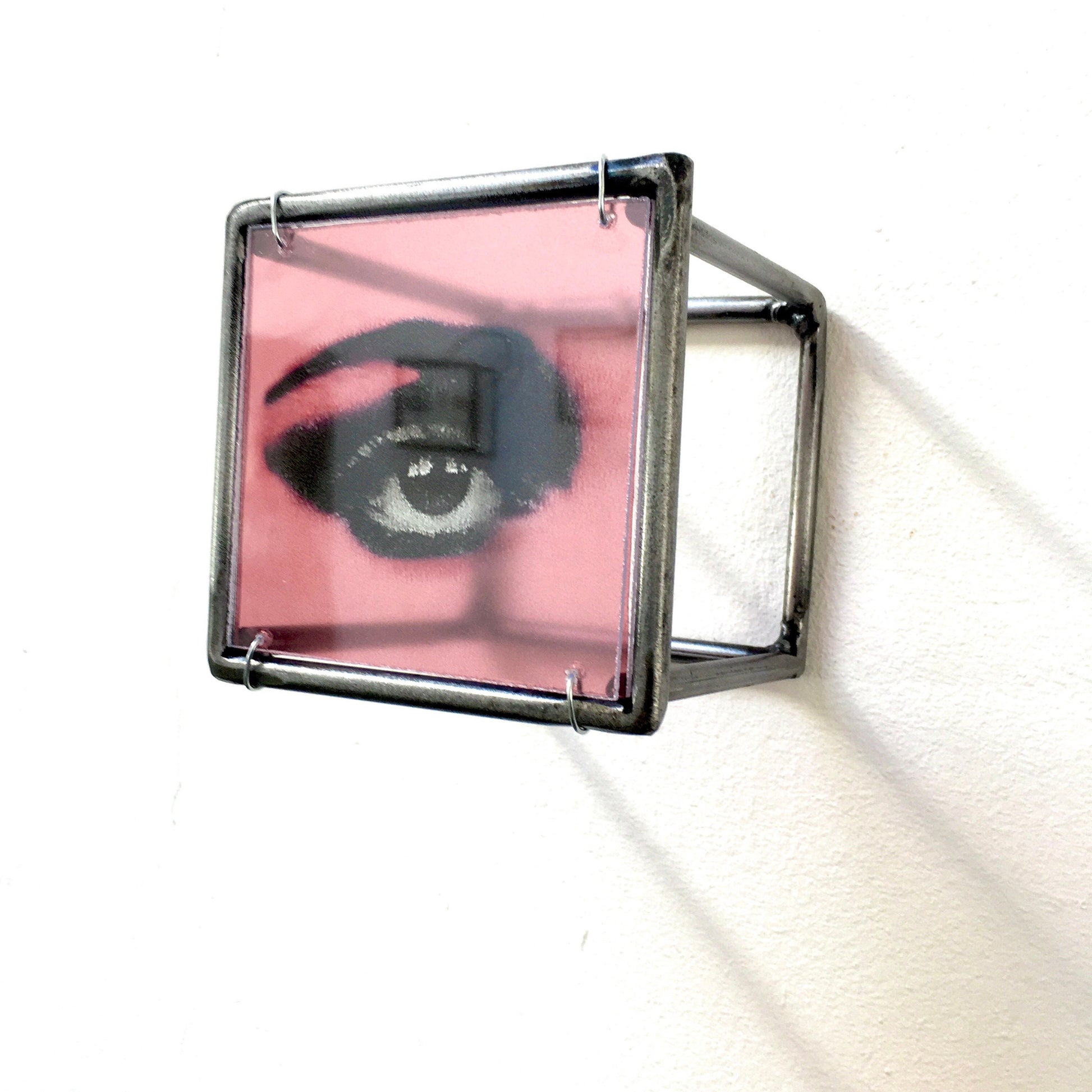 Pop art wall art, red eye, original design by Art and Shadow. Contemporary metal wall decor. Mother's day gift. - artandshadow