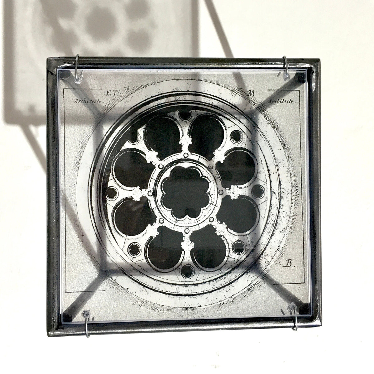Modern Interior Metal Wall Art Sculpture Rose Window Diptych - Architectural wall art Artandshadow