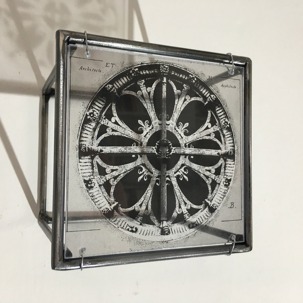 Modern Interior Metal Wall Art Sculpture Rose Window Diptych - Architectural wall art Artandshadow